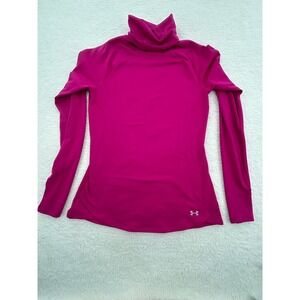 Under Armour ColdGear Women Medium Magenta Pink Funnel Neck Long Sleeve Top